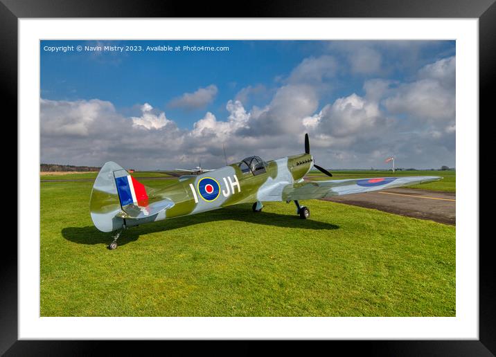 Replica Spitfire Perth Airport Open Day 2023 Framed Mounted Print by Navin Mistry