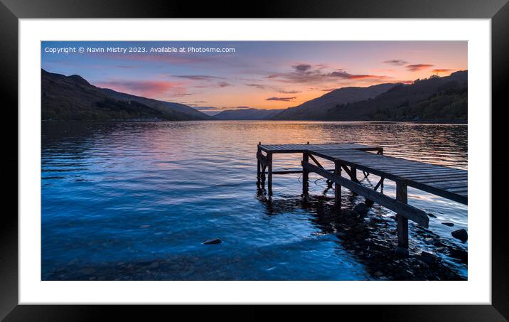 Sunset on Loch Earn, Perthshire  Framed Mounted Print by Navin Mistry
