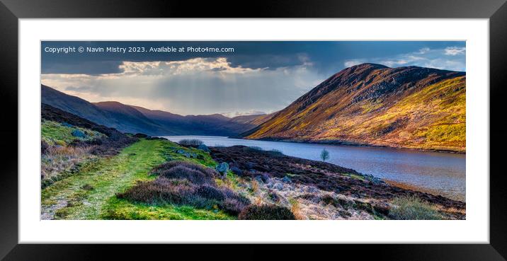 A view of Loch Turret  Resevoir, Crieff Framed Mounted Print by Navin Mistry
