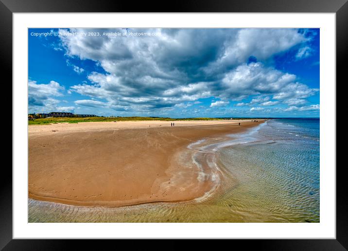 St. Andrews West Sands beach Framed Mounted Print by Navin Mistry