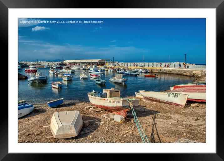 The harbour of the Island of Tabarca, Alicante Pro Framed Mounted Print by Navin Mistry