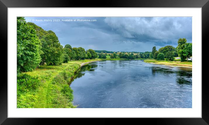 The River Tay at Meikleour Perthshire, Scotland  Framed Mounted Print by Navin Mistry