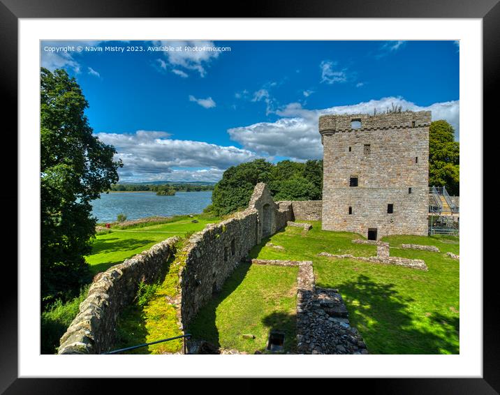 Loch Leven Castle Ramparts Framed Mounted Print by Navin Mistry