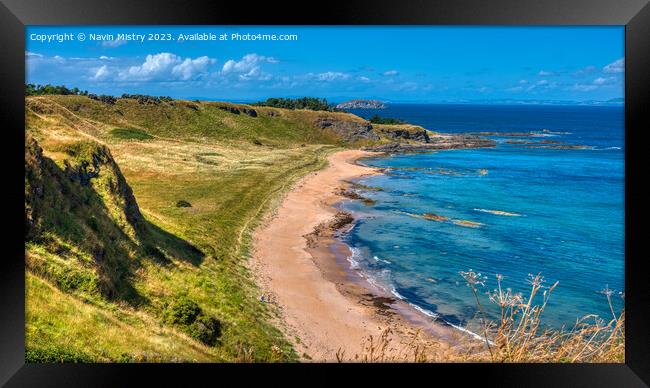 The Beach at Canty Bay, North Berwick Framed Print by Navin Mistry
