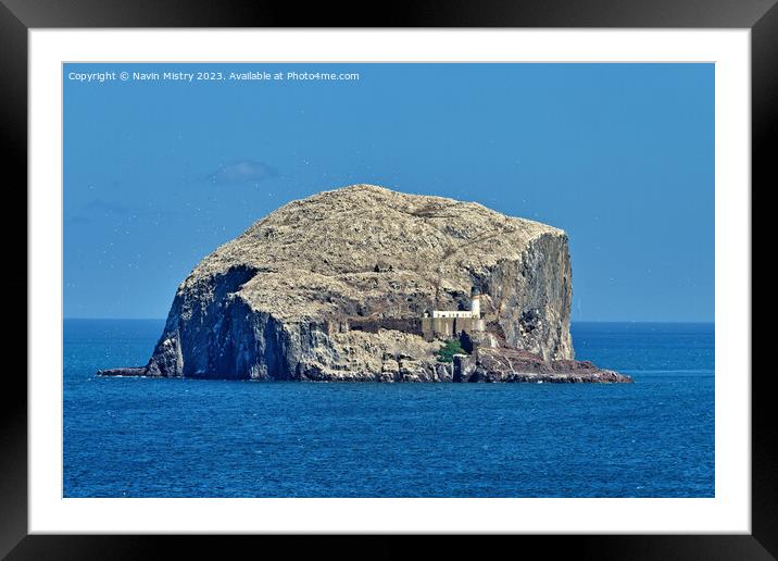 The Bass Rock near North Berwick Framed Mounted Print by Navin Mistry