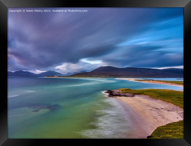 A view of Sielebost and Luskentyre Beaches Framed Print by Navin Mistry
