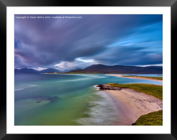 A view of Sielebost and Luskentyre Beaches Framed Mounted Print by Navin Mistry