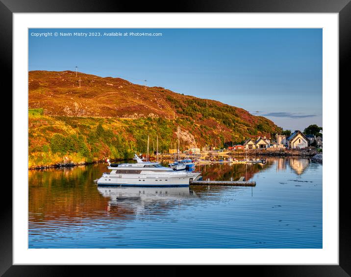 A view of Tarbert Marina, Isle of Harris Framed Mounted Print by Navin Mistry