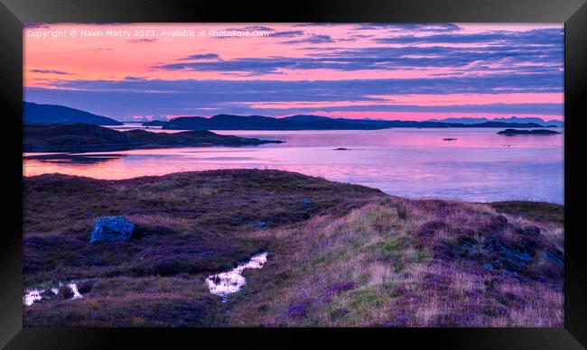 Sunrise over East Loch Tarbert, Isle of Harris Framed Print by Navin Mistry