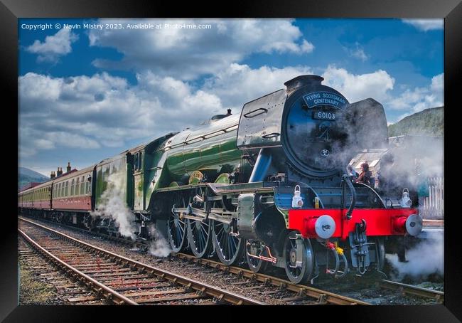 The Flying Scotsman at Aviemore Framed Print by Navin Mistry