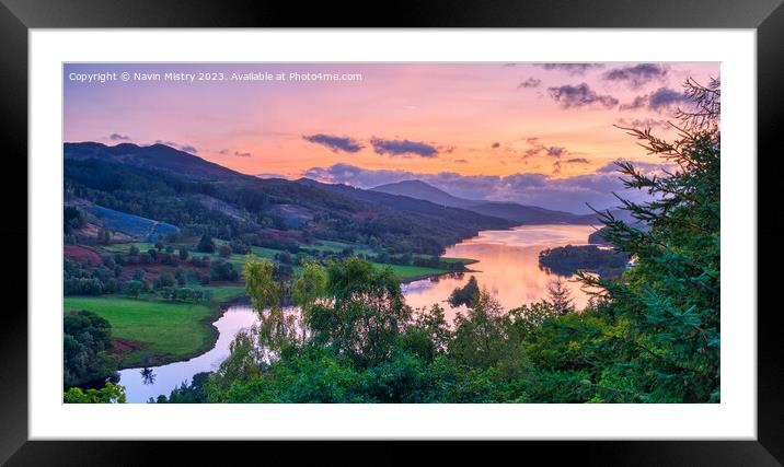 The Queens View, Perthshire Framed Mounted Print by Navin Mistry