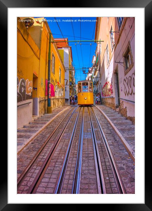 Lisbon Portugal Tramway Network Framed Mounted Print by Navin Mistry