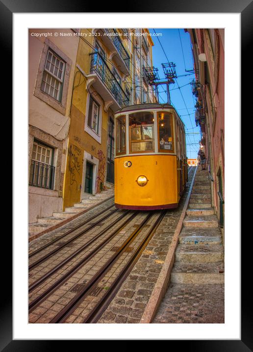 Lisbon Portugal Tramway Network Framed Mounted Print by Navin Mistry