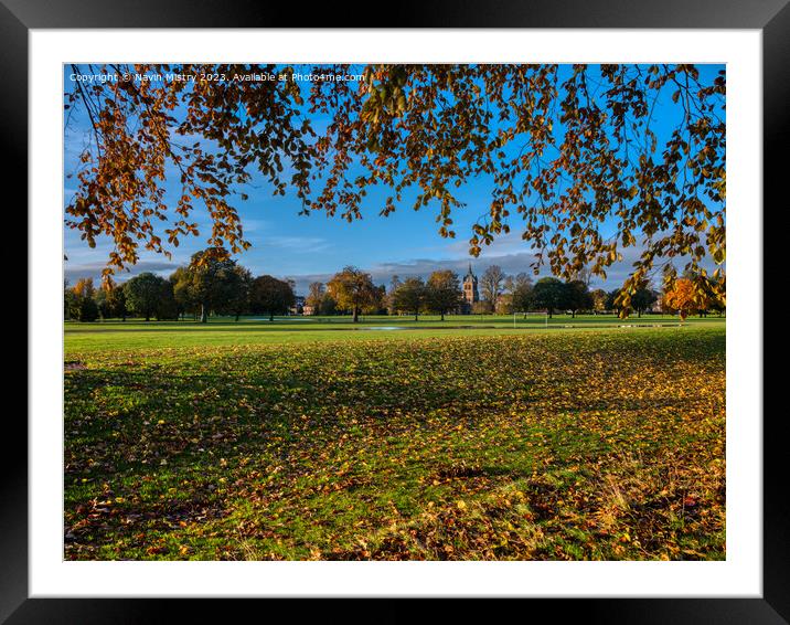 Autumn Colours of the South Inch, Perth Framed Mounted Print by Navin Mistry