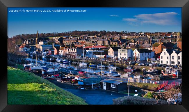 A view of the harbour of Eyemouth  Framed Print by Navin Mistry