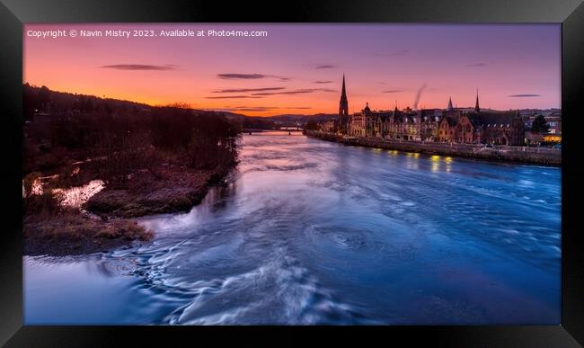 Sunrise over the Tay at Perth Framed Print by Navin Mistry