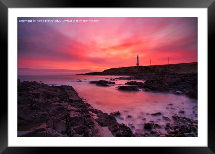 Sunrise in Aberdeen Bay   Framed Mounted Print by Navin Mistry