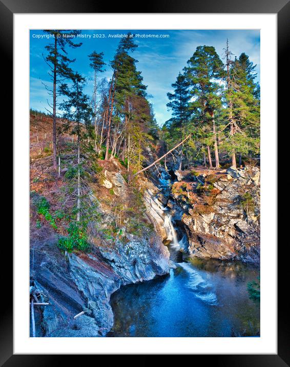 The Falls of Bruar, near Blair Atholl Framed Mounted Print by Navin Mistry