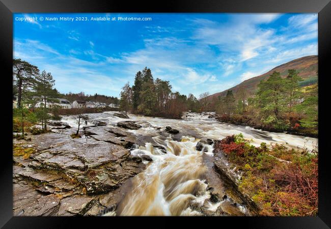 Falls of Dochart, Killin  Framed Print by Navin Mistry