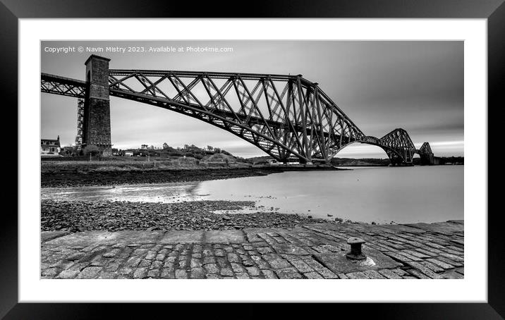Forth Bridge at North Queensferry  Framed Mounted Print by Navin Mistry