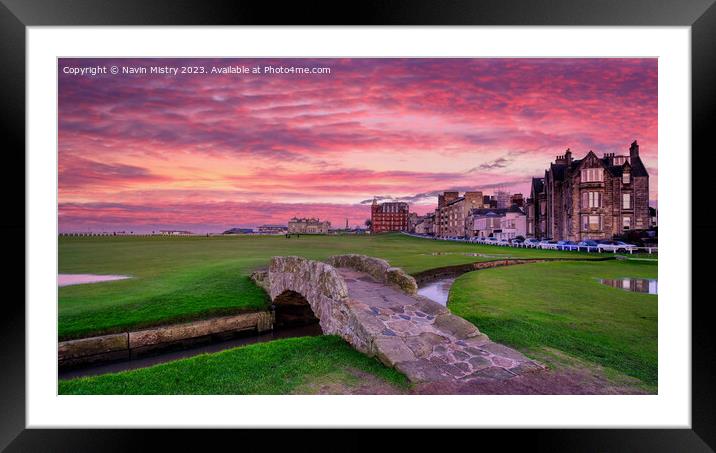 Swilcan Bridge, Old Course, St. Andrews Framed Mounted Print by Navin Mistry