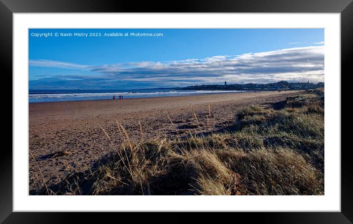 A View of the Sand Dunes of the West Sands St. And Framed Mounted Print by Navin Mistry