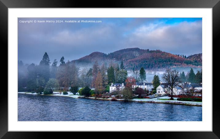 River Tay and Dunkeld in Winter  Framed Mounted Print by Navin Mistry
