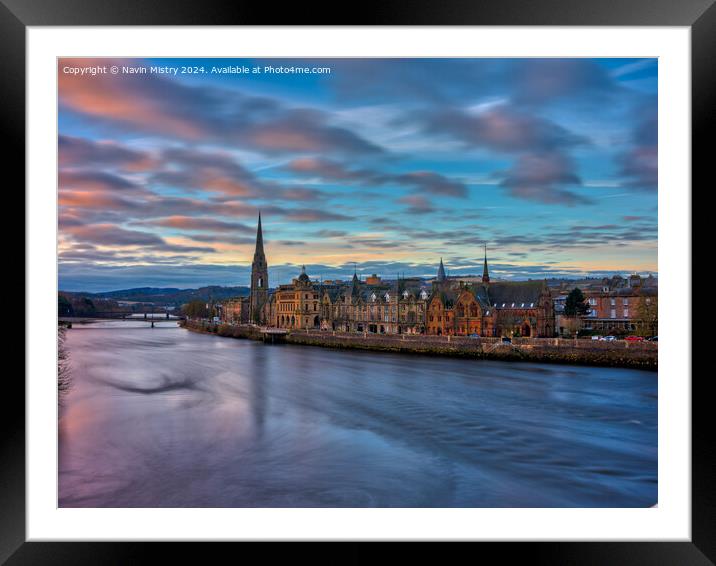 Sunrise over the Tay at Perth  Framed Mounted Print by Navin Mistry