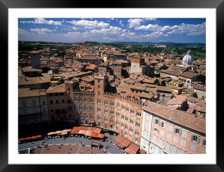 A view over the roof tops of Siena, Italy Framed Mounted Print by Navin Mistry