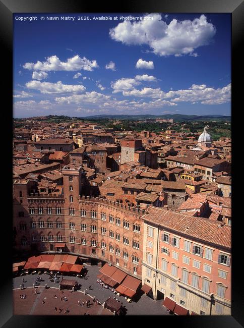 A view of the Piazza Del Campo, Siena, Italy Framed Print by Navin Mistry