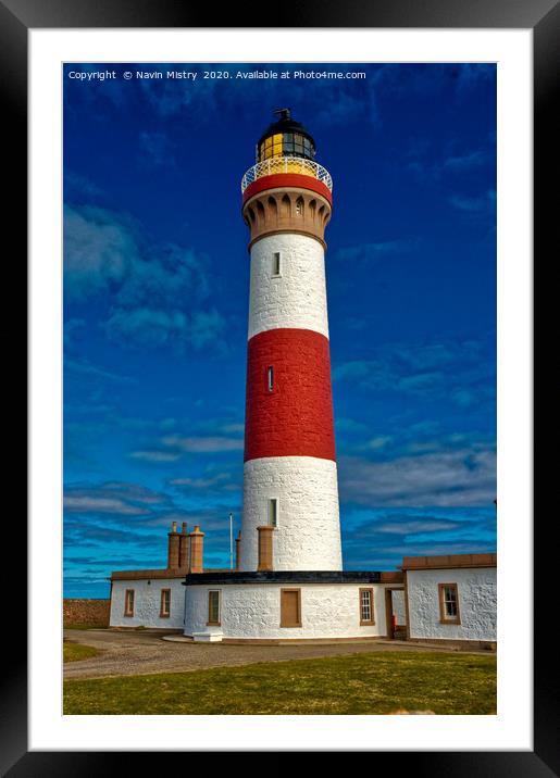 Buchanness Lighthouse, Bodam, Peterhead, Aberdeens Framed Mounted Print by Navin Mistry