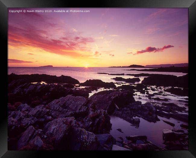 Sunset on Seil Island, Scotland Framed Print by Navin Mistry