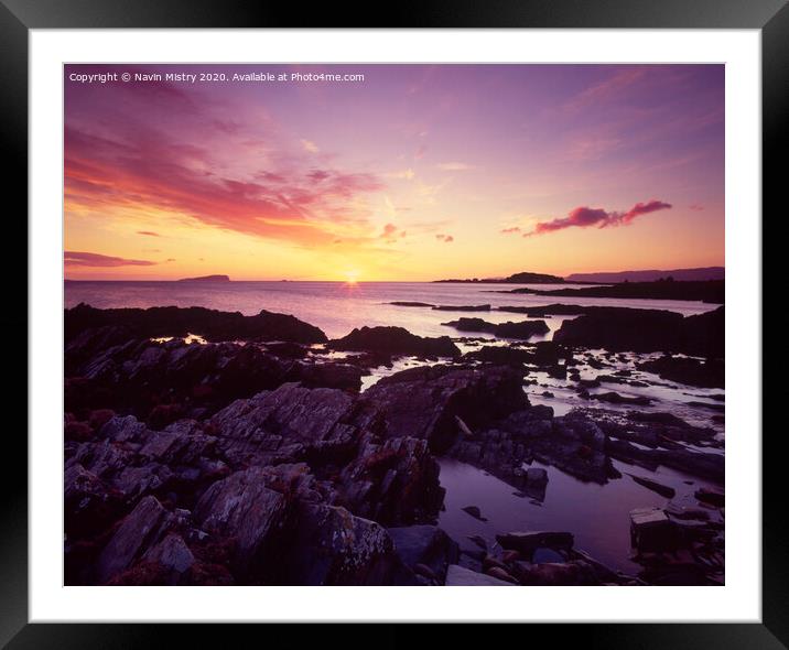 Sunset on Seil Island, Scotland Framed Mounted Print by Navin Mistry