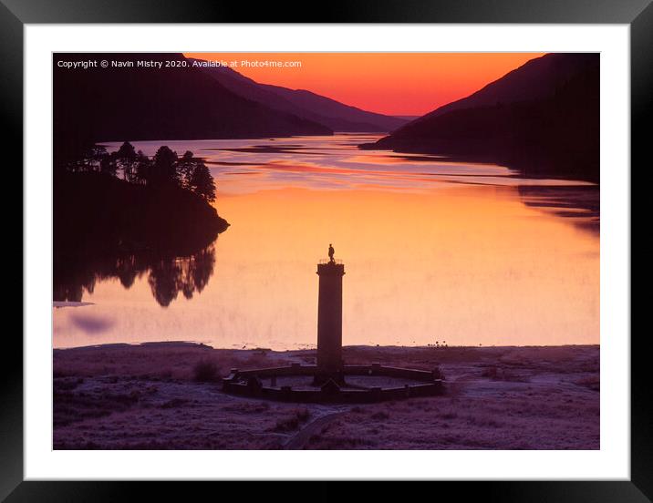 Sunset at Glenfinnan, Loch Shiel Scotland Framed Mounted Print by Navin Mistry