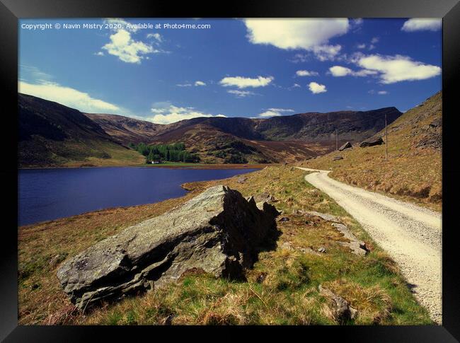 The path beside Loch Lee, Glen Esk, Scotland Framed Print by Navin Mistry