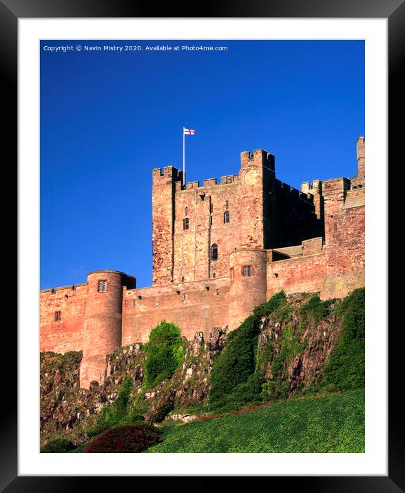 Bamburgh Castle Northumberland Framed Mounted Print by Navin Mistry