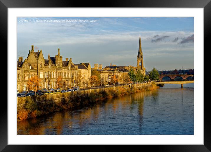 Perth and the River Tay  Framed Mounted Print by Navin Mistry