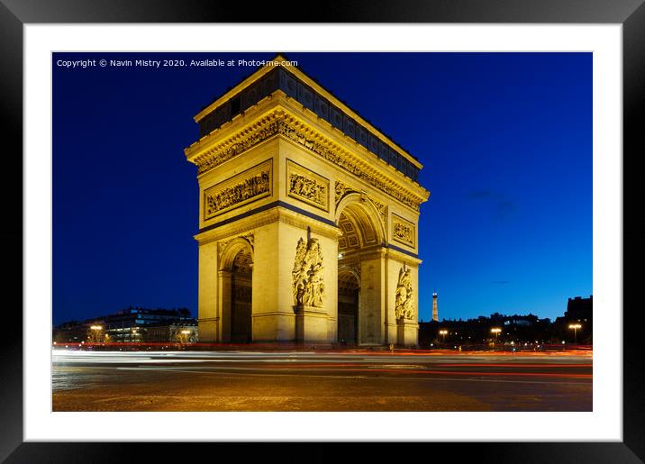 Arc de Triomphe, Paris, France Framed Mounted Print by Navin Mistry