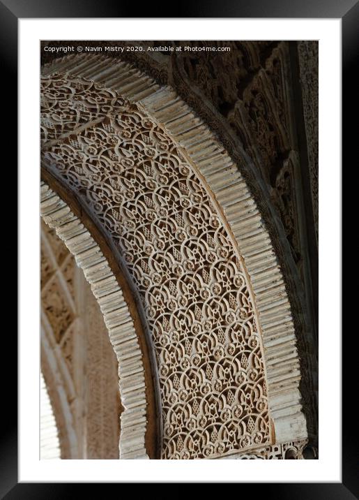 Details of the Alhambra Palace, Granada,  Framed Mounted Print by Navin Mistry