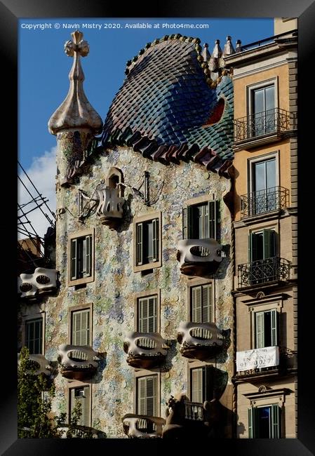 Casa Milà, (La Pedrera), Barcelona, Spain  Framed Print by Navin Mistry