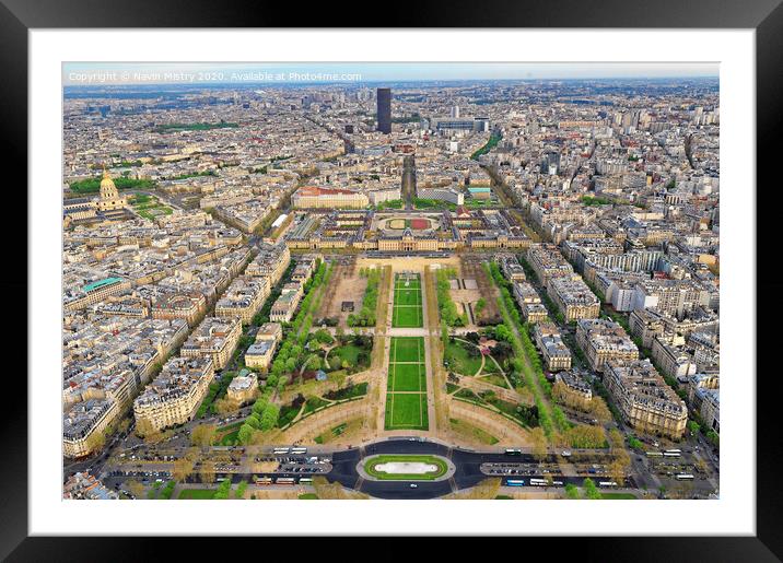 Paris Skyline taken from the Eiffel Tower Framed Mounted Print by Navin Mistry
