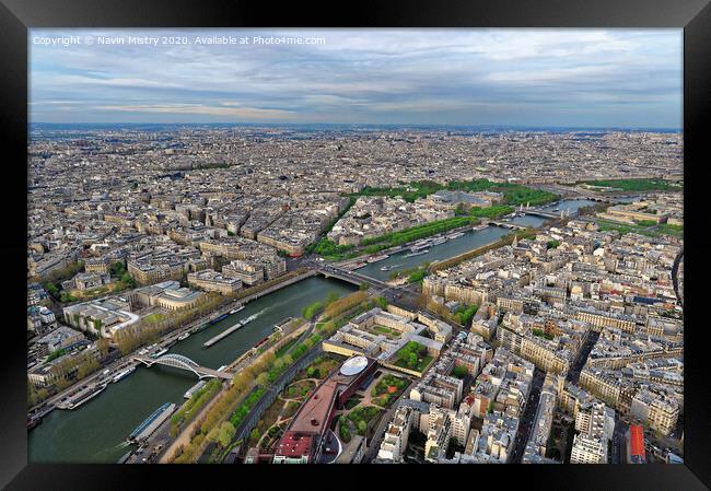 Paris Skyline (taken from the Eiffel Tower) Framed Print by Navin Mistry