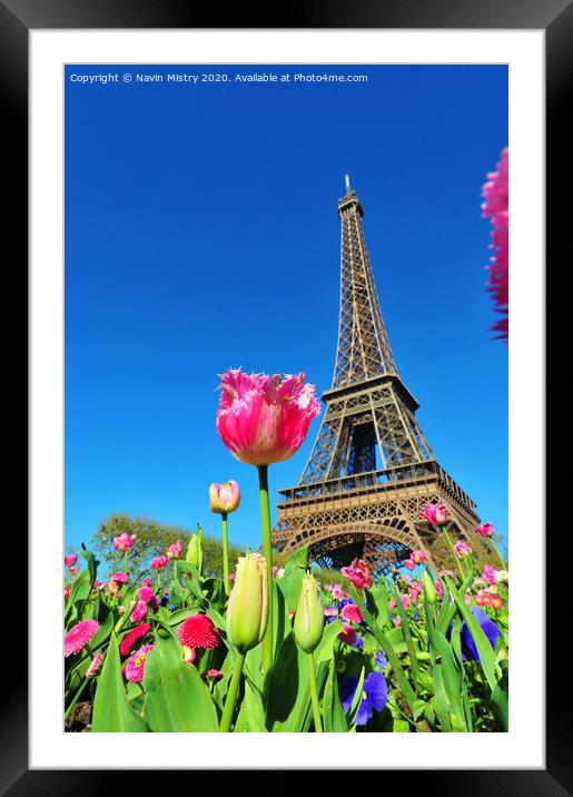 Eiffel Tower, Paris, France Framed Mounted Print by Navin Mistry