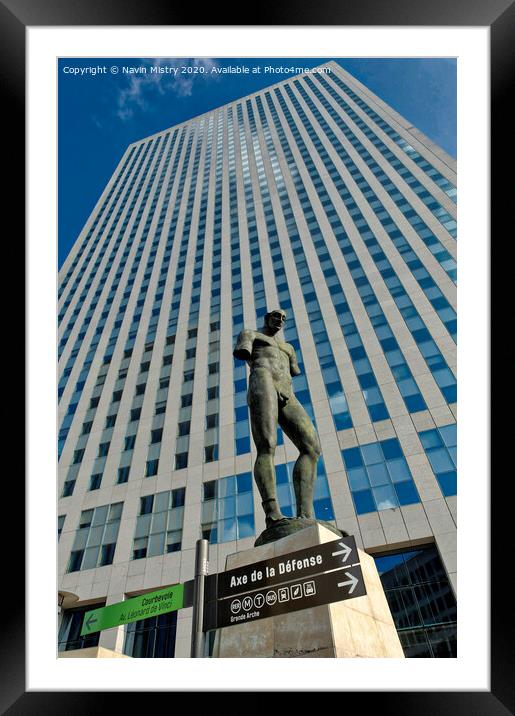 Colosse  - a bronze sculpture by Igor Mitoraj. La Defense, Paris, France Framed Mounted Print by Navin Mistry