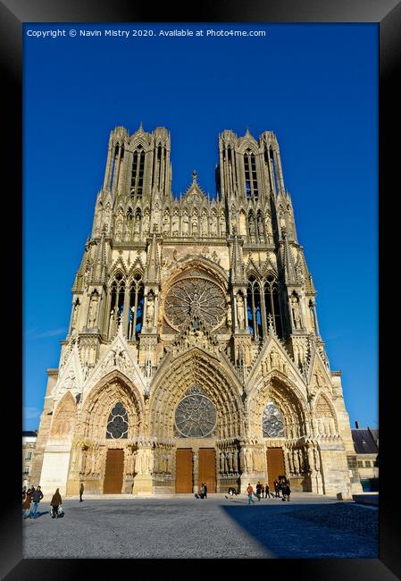 Cathédrale Notre-Dame de Reims, France Framed Print by Navin Mistry
