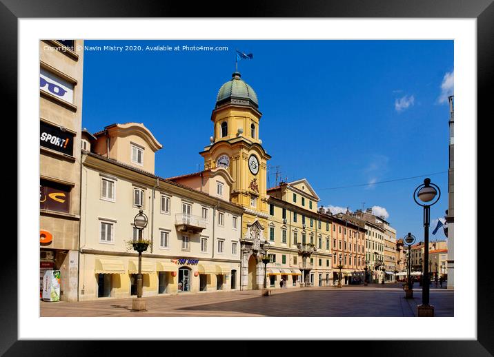 The Korzo, Rijeka, Croatia Framed Mounted Print by Navin Mistry