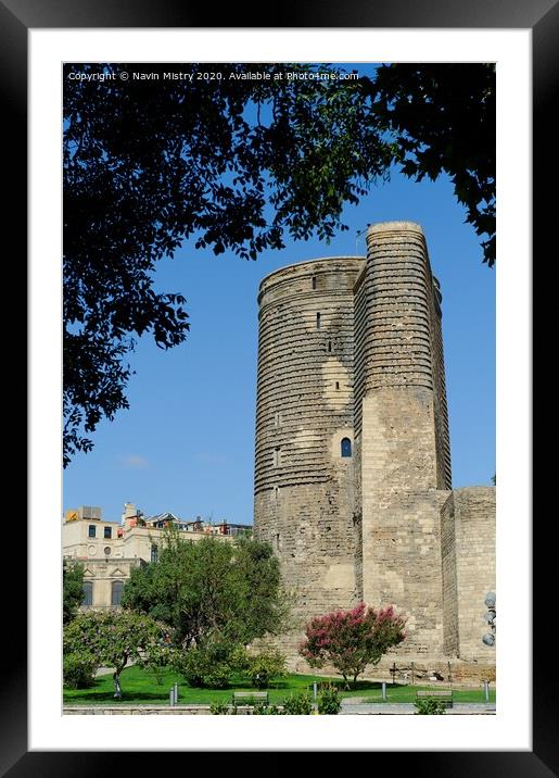 Maiden Tower, Baku, Azerbaijan Framed Mounted Print by Navin Mistry