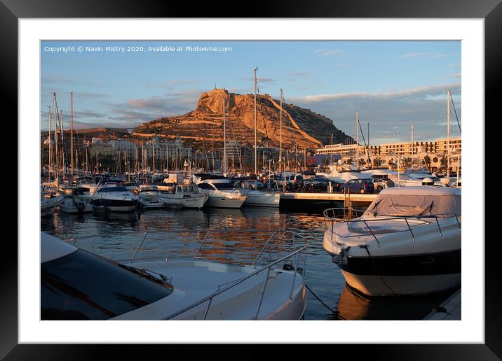 The Marina, Alicante, Spain   Framed Mounted Print by Navin Mistry