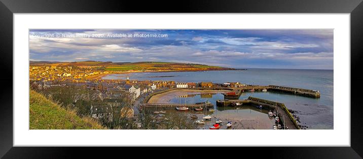 Stonehaven Aberdeenshire Panoramic Framed Mounted Print by Navin Mistry