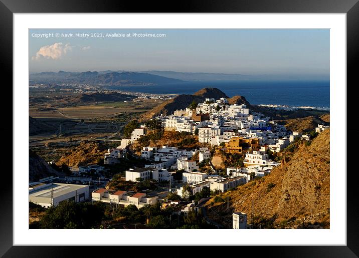 A view of Mojacar Pueblo, Spain Framed Mounted Print by Navin Mistry